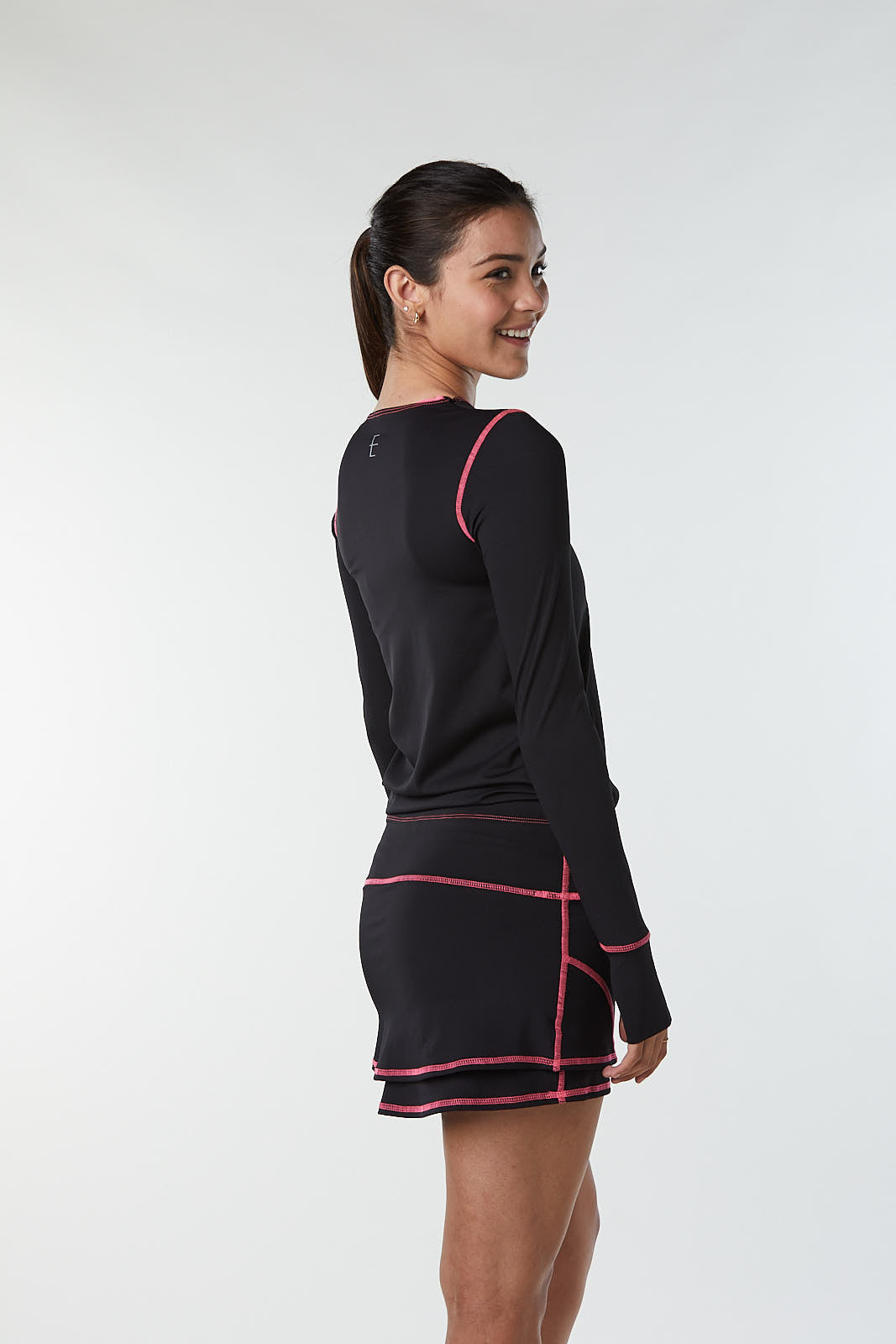 The Signature Long-Sleeved Dress - Black & Pink