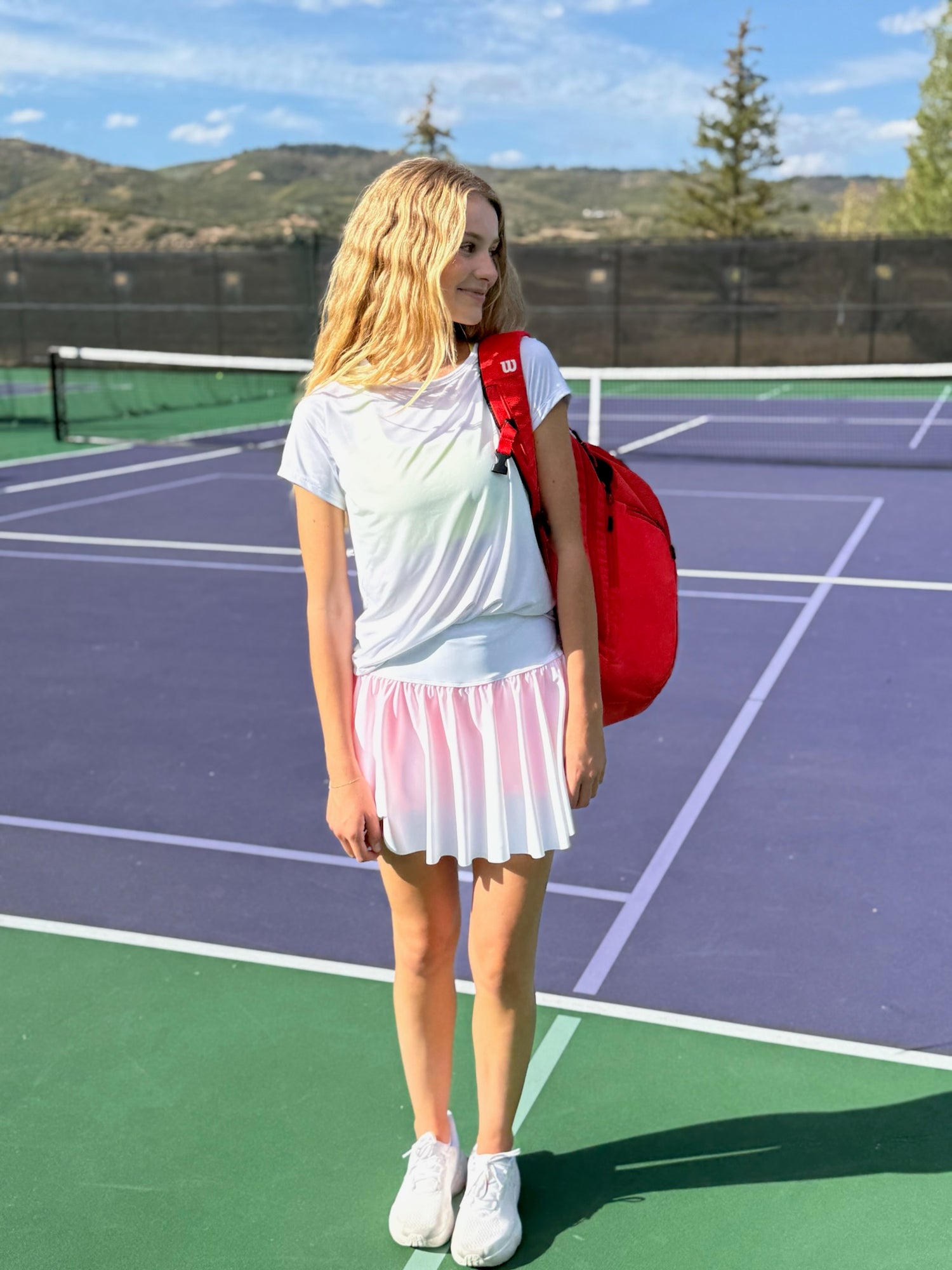 The Swifty Skirt - White & Coral