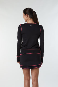 long sleeve tennis dress ECUPPER Women Polo Collared Workout Dress V Neck Athletic Golf Dresses with Shorts for Active Sports Rose Red S : Clothing, Shoes & Jewelry with sleeve/sleeveless Long Sleeve Zip Polo Collar