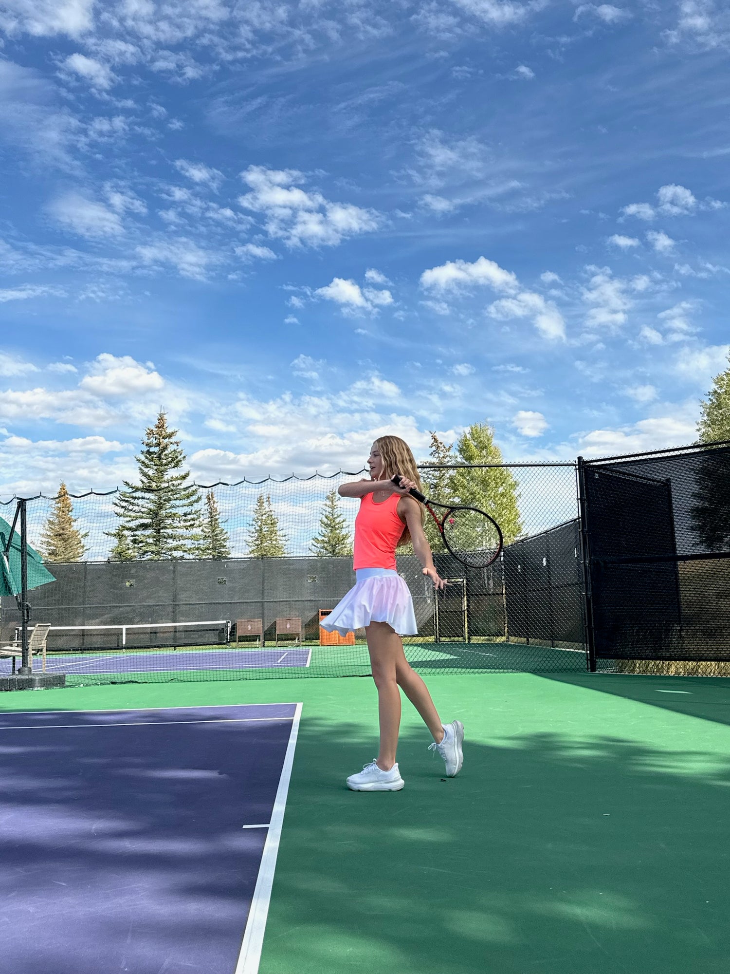 The Swifty Skirt - White & Coral